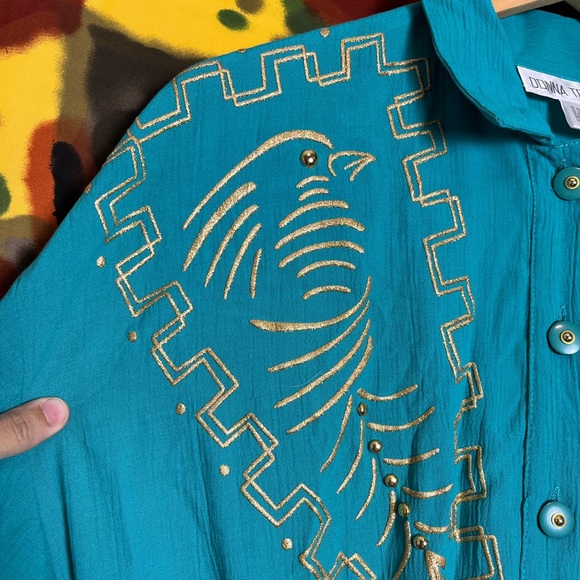 Vintage Donna Toran “Jaguars Teal” Jumpsuit Womens Size Medium - Picture 5 of 16